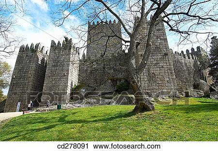 Castle, Guimar? es. Minho, Portugal View Large Photo Image Stock Image - Castle, Guimar? es. Minho, Portugal. Fotosearch
