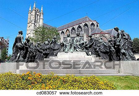 Cathedral of Saint Bavon (Sint-Baafskathedraal). Ghent. Flanders, Belgium View Large Photo Image Stock Photo - Cathedral of Saint Bavon (Sint-Baafskathedraal). Ghent. Flanders, Belgium. Fotosearch
