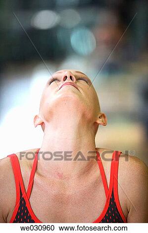 Caucasian woman with cancer/alopecia areata working out View Large Photo Image Stock Image - Caucasian woman with cancer/alopecia areata working out. Fotosearch