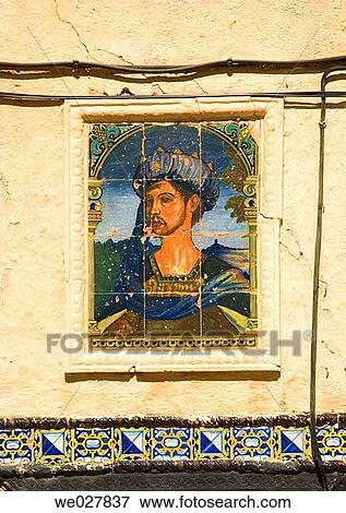 Ceramic tiled portrait of a Moorish man on fa? ade of House of the Moorish King, Ronda. Mßlaga province, Andalusia. Spain View Large Photo Image Stock Photo - Ceramic tiled portrait of a Moorish man on fa? ade of House of the Moorish King, Ronda. Mßlaga province, Andalusia. Spain. Fotosearch