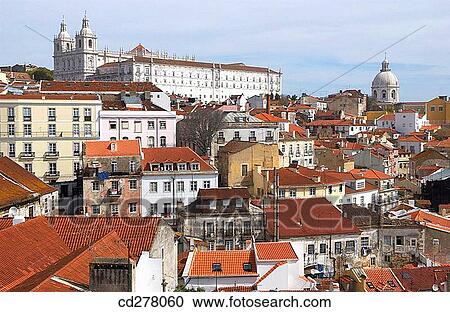 Church of Nossa Senhora da Gra? a, view on Alfama district from the Miradouro Santa Luzia, Lisbon. Portugal View Large Photo Image Stock Image - Church of Nossa Senhora da Gra? a, view on Alfama district from the Miradouro Santa Luzia, Lisbon. Portugal. Fotosearch