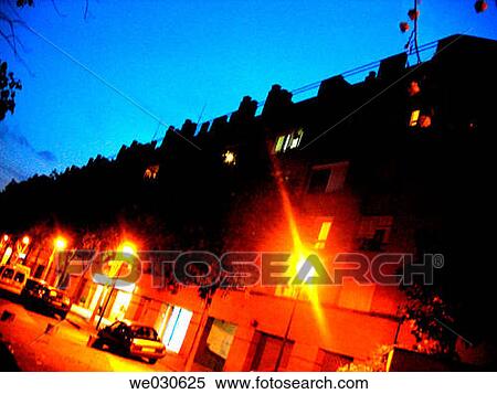 city, dusk, facade, illuminate View Large Photo Image Stock Photography - city, dusk, facade, illuminate. Fotosearch