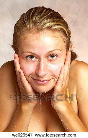 Cleansing face View Large Photo Image Stock Photo - Cleansing face. Fotosearch
