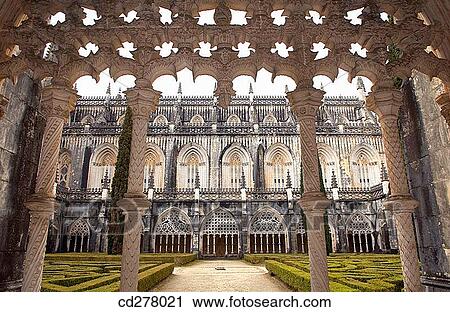 Cloister of John I, Monastery of Santa Maria da Vit? ria (aka Monastery of Batalha), Leiria. Portugal View Large Photo Image Stock Image - Cloister of John I, Monastery of Santa Maria da Vit? ria (aka Monastery of Batalha), Leiria. Portugal. Fotosearch