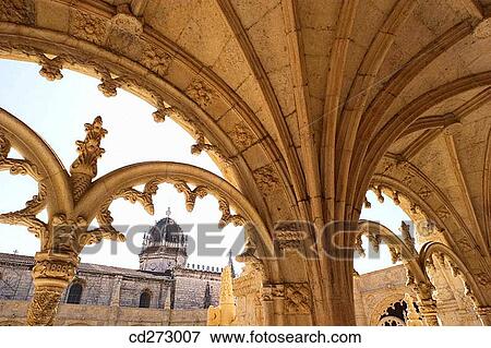 Stock Photo - Cloister of Monastery of the Hieronymites, Lisbon. Portugal. Fotosearch