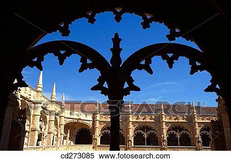 Stock Photography - Cloister of Monastery of the Hieronymites, Lisbon. Portugal. Fotosearch