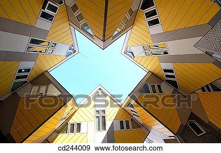 Cubic Houses (Kubuswonig, Kijk-Kubus) by Piet Blom. Rotterdam. Netherlands View Large Photo Image Stock Photo - Cubic Houses (Kubuswonig, Kijk-Kubus) by Piet Blom. Rotterdam. Netherlands. Fotosearch