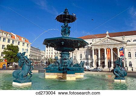 D. Maria II National Theatre in Pra? a D. Pedro IV (aka Rossio Square), Lisbon. Portugal View Large Photo Image Picture - D. Maria II National Theatre in Pra? a D. Pedro IV (aka Rossio Square), Lisbon. Portugal. Fotosearch
