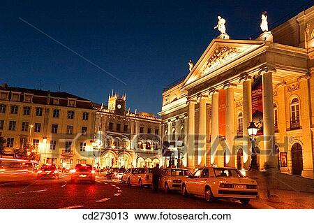 D. Maria II National Theatre in Pra? a D. Pedro IV (aka Rossio Square), Lisbon. Portugal View Large Photo Image Stock Image - D. Maria II National Theatre in Pra? a D. Pedro IV (aka Rossio Square), Lisbon. Portugal. Fotosearch