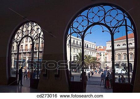 Decorative entrance to Rossio station, Lisbon. Portugal View Large Photo Image Stock Photograph - Decorative entrance to Rossio station, Lisbon. Portugal. Fotosearch