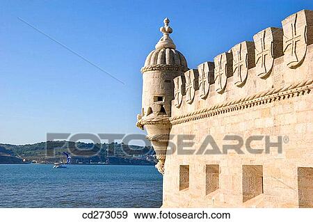 Stock Photo - Detail of Torre de Belem, Lisbon. Portugal. Fotosearch
