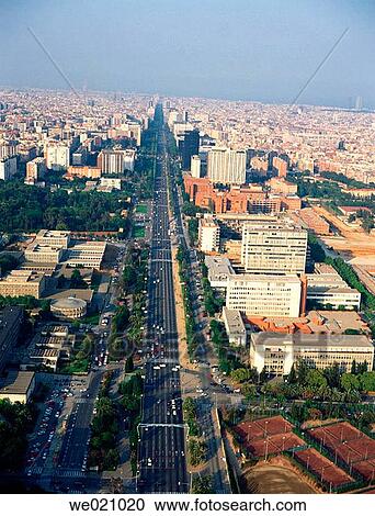 Diagonal Avenue. Barcelona. Spain View Large Photo Image Stock Image - Diagonal Avenue. Barcelona. Spain. Fotosearch
