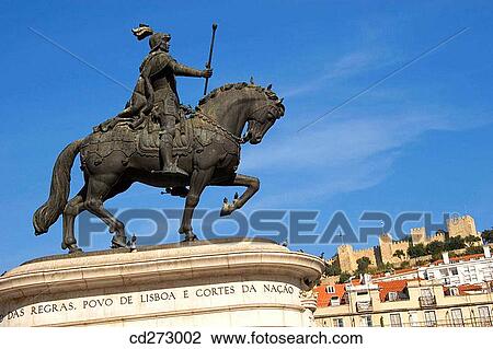 Dom Jo? o I statue in Pra? a da Figueira, Lisbon. Portugal View Large Photo Image Stock Image - Dom Jo? o I statue in Pra? a da Figueira, Lisbon. Portugal. Fotosearch