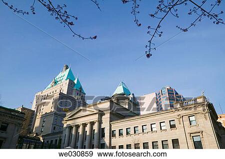 Stock Photo - Downtown Vancouver buildings from Robson Square. British Columbia, Canada. Fotosearch