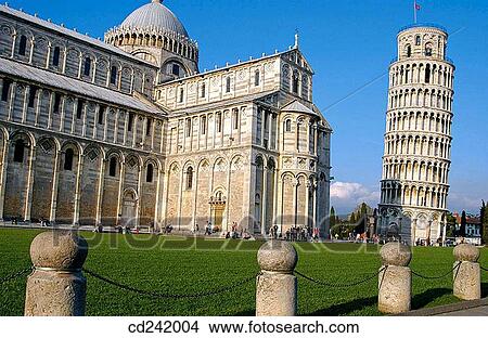 Duomo cathedral and leaning tower, Piazza dei Miracoli. Pisa. Tuscany, Italy View Large Photo Image Picture - Duomo cathedral and leaning tower, Piazza dei Miracoli. Pisa. Tuscany, Italy. Fotosearch