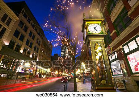 Gastown steam clock, Water Street. Vancouver. British Columbia, Canada View Large Photo Image Picture - Gastown steam clock, Water Street. Vancouver. British Columbia, Canada. Fotosearch