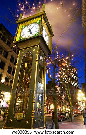 Stock Photography - Gastown steam clock, Water Street. Vancouver. British Columbia, Canada. Fotosearch