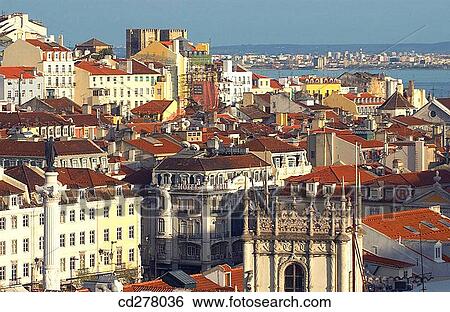 General view with the S? cathedral in background, Lisbon. Portugal View Large Photo Image Stock Photograph - General view with the S? cathedral in background, Lisbon. Portugal. Fotosearch