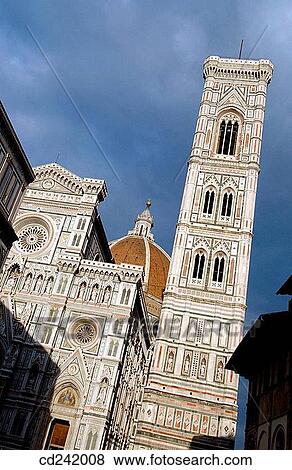 Giotto's campanile tower and Santa Maria del Fiore cathedral, Piazza del Duomo. Florence. Tuscany, Italy View Large Photo Image Stock Photo - Giotto's campanile tower and Santa Maria del Fiore cathedral, Piazza del Duomo. Florence. Tuscany, Italy. Fotosearch