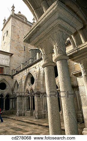 Gothic cloister of S? cathedral, Porto. Portugal View Large Photo Image Stock Photo - Gothic cloister of S? cathedral, Porto. Portugal. Fotosearch