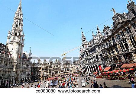 Grand Place, Grote Markt. Brussels. Belgium View Large Photo Image Stock Image - Grand Place, Grote Markt. Brussels. Belgium. Fotosearch