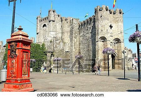 Gravensteen (? Castle of the Counts? ). Ghent. Flanders, Belgium View Large Photo Image Stock Photograph - Gravensteen (? Castle of the Counts? ). Ghent. Flanders, Belgium. Fotosearch