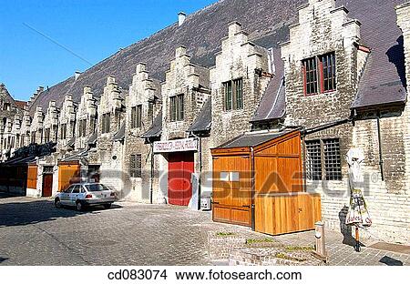 Groot Vleeshuis (Meat Hall or Meat House). Ghent. Flanders, Belgium View Large Photo Image Picture - Groot Vleeshuis (Meat Hall or Meat House). Ghent. Flanders, Belgium. Fotosearch