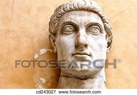 Head of statue of Emperor Constantine II at courtyard of Palazzo dei Conservatori, Capitoline Museum. Rome. Italy View Large Photo Image Stock Photo - Head of statue of Emperor Constantine II at courtyard of Palazzo dei Conservatori, Capitoline Museum. Rome. Italy. Fotosearch