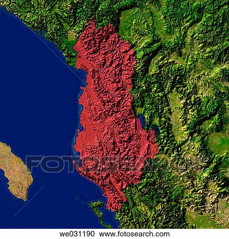 Highlighted satellite image of Albania View Large Photo Image Stock Image - Highlighted satellite image of Albania. Fotosearch