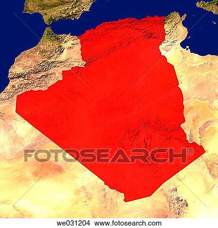 Highlighted satellite image of Algeria View Large Photo Image Picture - Highlighted satellite image of Algeria. Fotosearch