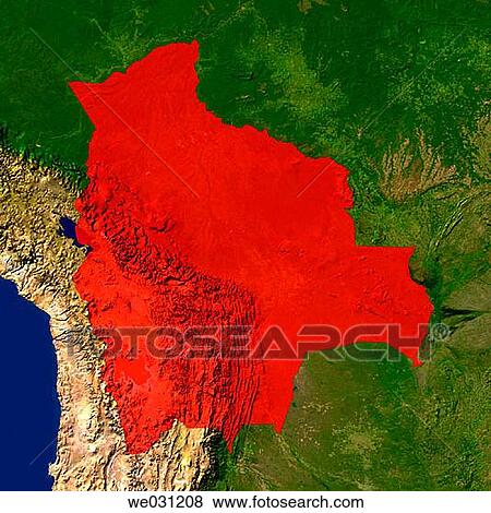 Highlighted satellite image of Bolivia View Large Photo Image Stock Photo - Highlighted satellite image of Bolivia. Fotosearch