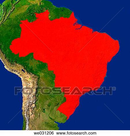 Highlighted satellite image of Brazil View Large Photo Image Stock Photograph - Highlighted satellite image of Brazil. Fotosearch