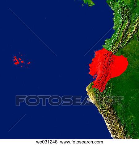 Highlighted satellite image of Ecuador View Large Photo Image Stock Photo - Highlighted satellite image of Ecuador. Fotosearch