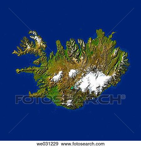 Highlighted satellite image of Iceland View Large Photo Image Stock Photo - Highlighted satellite image of Iceland. Fotosearch