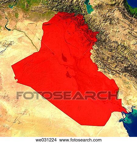 Highlighted satellite image of Iraq View Large Photo Image Picture - Highlighted satellite image of Iraq. Fotosearch