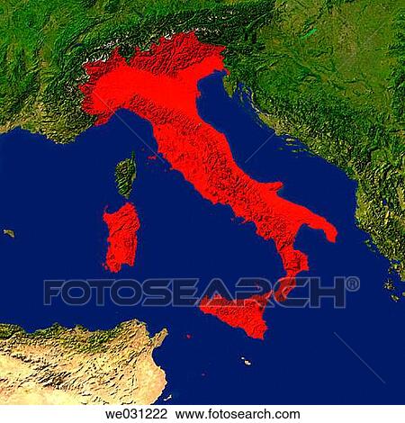 Highlighted satellite image of Italy View Large Photo Image Stock Image - Highlighted satellite image of Italy. Fotosearch