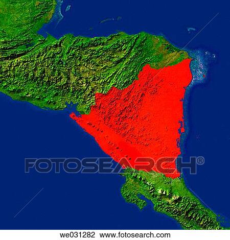 Highlighted satellite image of Nicaragua View Large Photo Image Stock Image - Highlighted satellite image of Nicaragua. Fotosearch
