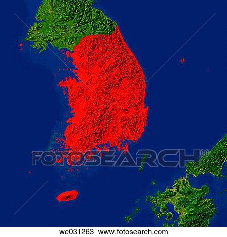 Highlighted satellite image of South Korea View Large Photo Image Stock Image - Highlighted satellite image of South Korea. Fotosearch