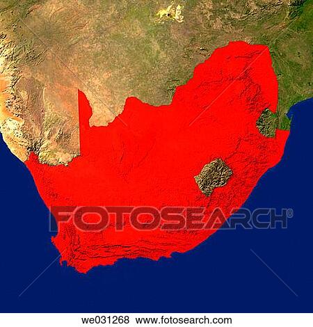 Highlighted satellite image of South Africa View Large Photo Image Stock Photo - Highlighted satellite image of South Africa. Fotosearch