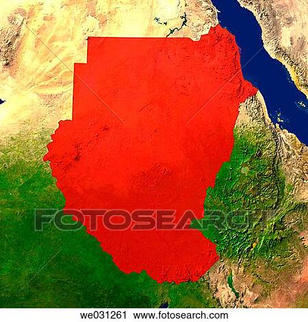 Highlighted satellite image of Sudan View Large Photo Image Stock Image - Highlighted satellite image of Sudan. Fotosearch