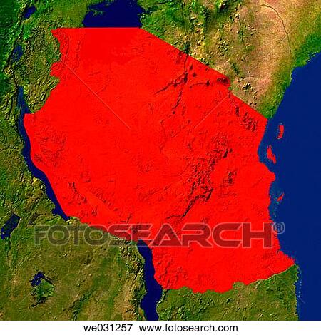 Highlighted satellite image of Tanzania View Large Photo Image Stock Photo - Highlighted satellite image of Tanzania. Fotosearch