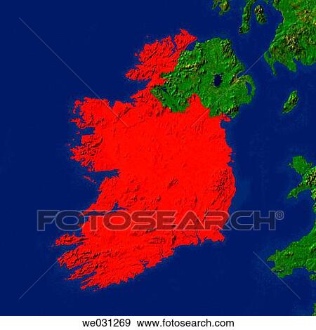 Highlighted satellite image of the Republic of Ireland View Large Photo Image Stock Photo - Highlighted satellite image of the Republic of Ireland. Fotosearch