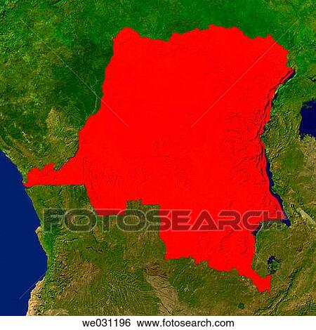 Highlighted satellite image of the Democratic Republic of the Congo View Large Photo Image Stock Photograph - Highlighted satellite image of the Democratic Republic of the Congo. Fotosearch