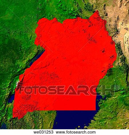 Highlighted satellite image of Uganda View Large Photo Image Stock Image - Highlighted satellite image of Uganda. Fotosearch