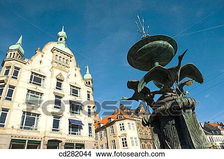 Picture - Hojbro Plads on Stroget street, Copenhagen, Denmark. Fotosearch
