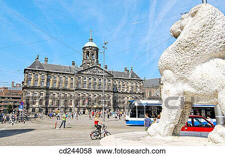 Stock Photo - Koninklijk Paleis (Royal Palace), Dam Square. Amsterdam. Netherlands. Fotosearch
