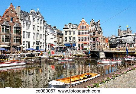Koornlei. Ghent. Flanders, Belgium View Large Photo Image Stock Photo - Koornlei. Ghent. Flanders, Belgium. Fotosearch