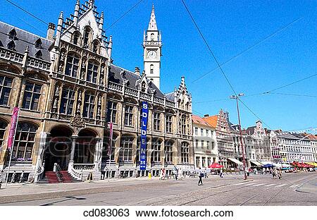 Koornmarkt. Ghent. Flanders, Belgium View Large Photo Image Stock Image - Koornmarkt. Ghent. Flanders, Belgium. Fotosearch
