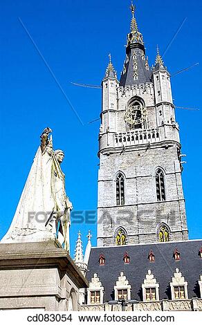 Lakenhalle, Sint Baafsplein. Ghent. Flanders, Belgium View Large Photo Image Picture - Lakenhalle, Sint Baafsplein. Ghent. Flanders, Belgium. Fotosearch