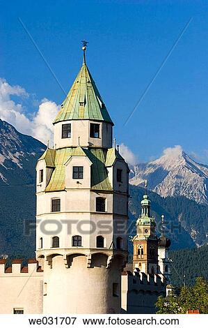 Stock Photo - M? nzerturm (tower), Hall in Tirol, Austria. Fotosearch